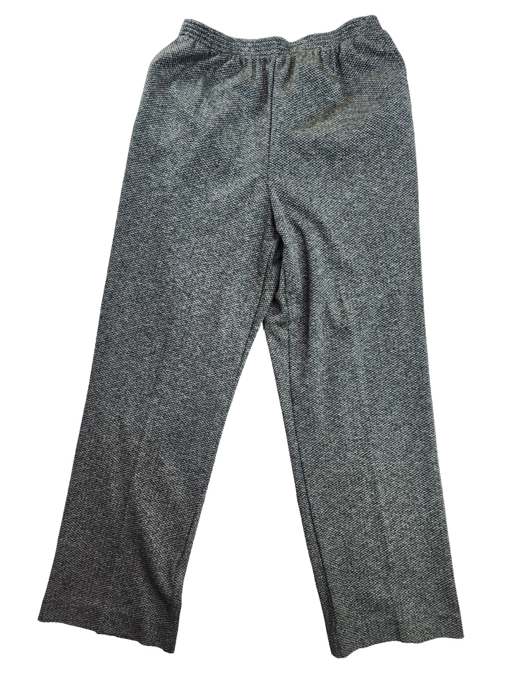 Alfred Dunner Pull‑On Pants Women Size 10 Gray Textured Knit Elastic Waist
